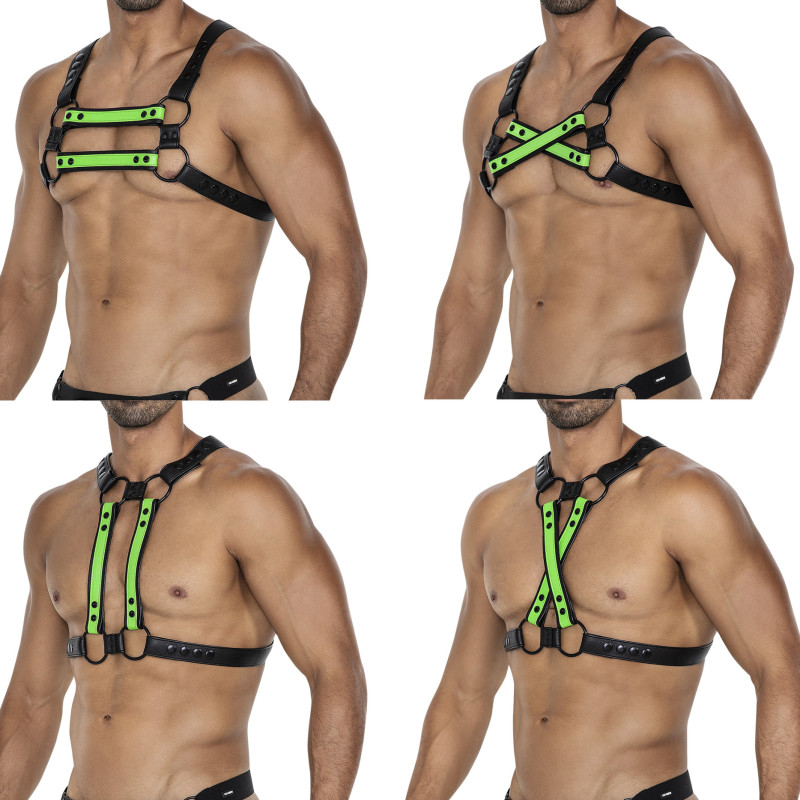 CUT4MEN Harnais 4Way Noir-Vert